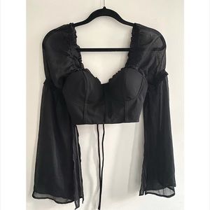Fashion Nova cropped black bustier top M